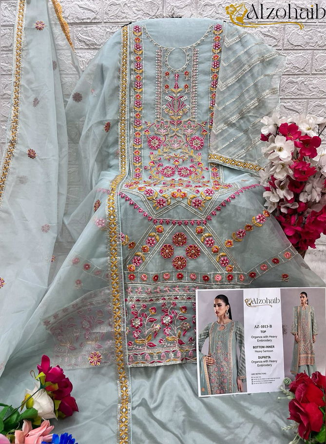 AZ 1013 A To D Embroidery Organza Pakistani Suits Wholesale Shop In Surat